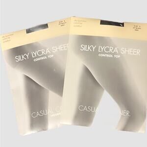 NWT Casual Corner Control Top Hosiery Black Silky‎ Lycra Sheer Size A & B Bundle